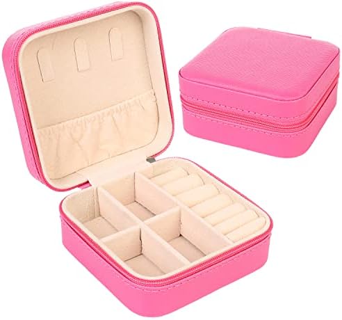 41v10avEVmL._AC_.jpg KElofoN Travel jewelry Organizer Travel jewelry case Travel Jewelry box Small Jewelry Organizer Box for Girls Women(1, Rosy)
