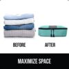 41wYTUeh9jL._AC_.jpg Gorilla Grip 6 Piece Packing Cubes Set, Compression Space Saving Organizers for Suitcases and Luggage, Mesh Window Bags, Travel Essentials for Carry On, Clothes and Shoes, Cube with Zipper, Turquoise