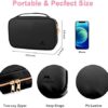 41yJOuAb0wL._AC_.jpg MATEIN Jewelry Travel Organizer, Tangle Free Necklace Storage Bag for Women Hanging Travel Case with Handle for Jewelry Accessories Faux Leather Clutch Bag for Earrings, Rings, Bracelets, Black
