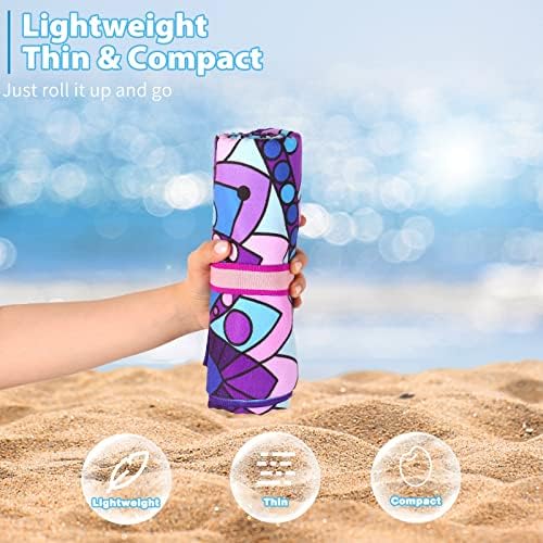 51ksqLrj4L._AC_.jpg 2 Pack Microfiber Oversized Lightweight Beach Towel 71"x32" XL Extra Large Thin Sand Free Towels Travel Swim Pool Yoga Gym Camping for Adults Women Men Beach Essentials Accessories Vacation Gift