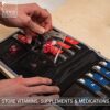 51-0NY7JNqS._AC_.jpg Lewis N. Clark Travel Pill Organizer | For Vitamins, Medication, Prescriptions, Or Medicine Storage | AM/PM Color Coded | 16 Slot Slimline Pouch | Black