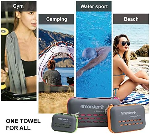 511YIngMRYL._AC_.jpg 4Monster Camping Towels Super Absorbent, Fast Drying Microfiber Travel Towel, Quick Dry Ultra Soft Compact Gym Towel for Swimming Beach Hiking Yoga Travel Sports Backpack