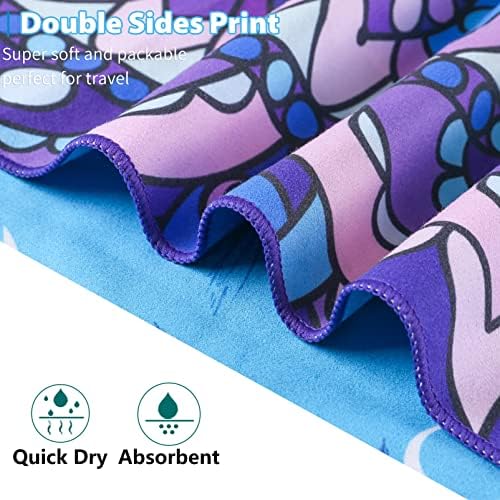 511d0sScGqL._AC_.jpg 2 Pack Microfiber Oversized Lightweight Beach Towel 71"x32" XL Extra Large Thin Sand Free Towels Travel Swim Pool Yoga Gym Camping for Adults Women Men Beach Essentials Accessories Vacation Gift