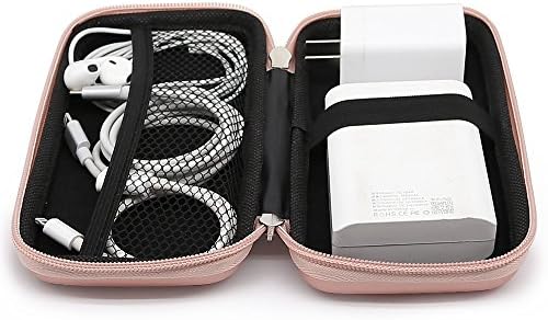 516B1LvuAeL._AC_.jpg iMangoo Shockproof Carrying Case Hard Protective EVA Case Impact Resistant Travel 12000mAh Bank Pouch Bag USB Cable Organizer Earbuds Pocket Accessory Smooth Coating Zipper Wallet Rose Gold