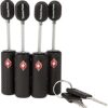 4 Pack TSA Approved Luggage Locks with Keys for Travel - Flexible Ultra Secure Mini Key Padlock & Metal Zinc Alloy Material – Black, 4 Pack - Black, One Size