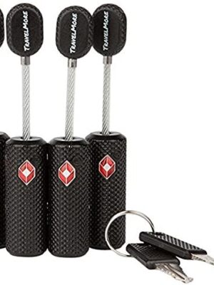 4 Pack TSA Approved Luggage Locks with Keys for Travel - Flexible Ultra Secure Mini Key Padlock & Metal Zinc Alloy Material – Black, 4 Pack - Black, One Size