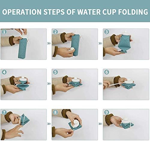 517ho6Pr0dL._AC_.jpg SPECIAL MADE Collapsible Water Bottles Cups Leakproof Valve Reusable BPA Free Silicone Foldable Travel Water Bottle Cup for Gym Camping Hiking Travel Sports Lightweight Durable