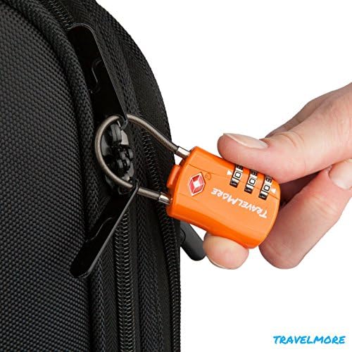 5194c8g86CL._AC_.jpg 6 Pack TSA Approved Travel Combination Cable Luggage Locks for Suitcases & Backpacks - Orange