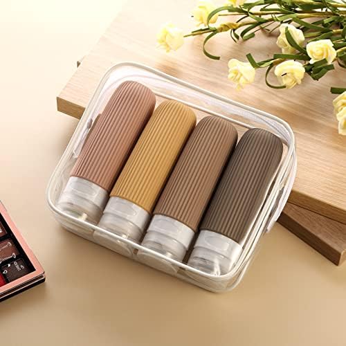 5196-vyYqL._AC_.jpg Mrsdry Travel Bottles for Toiletries, Tsa Approved 3oz Portable Travel Bottles, BPA Free Leak Proof Squeezable Silicone Travel Size Containers, Travel Accessories with Clear Toiletry Bag (4 Pack)