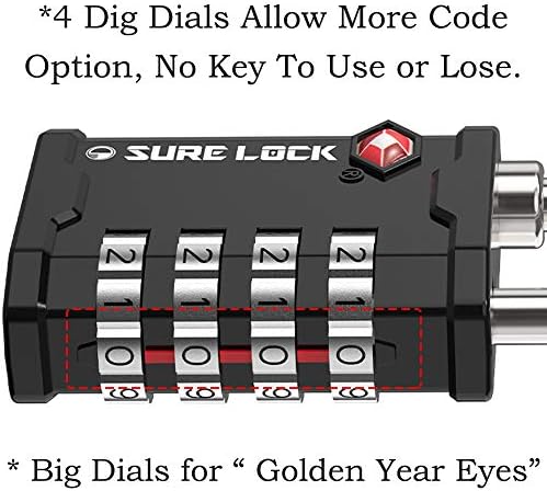 519WOIXz6RL._AC_.jpg SURE LOCK TSA Accepted Heavy Duty Big Combination Luggage Padlock for Gun Cases, Transporting Equipment Cases in Trade Show, Music and Medical Industries (2, Black)