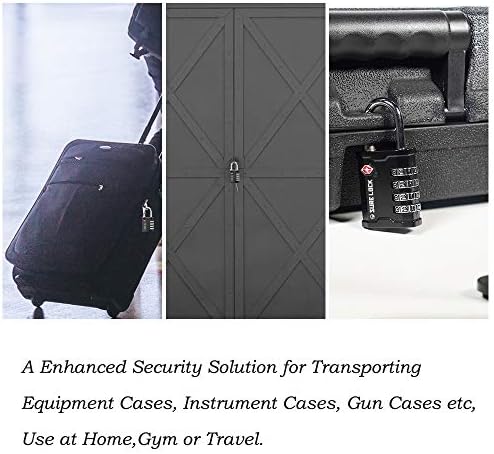 51BOjnGcOXL._AC_.jpg SURE LOCK TSA Accepted Heavy Duty Big Combination Luggage Padlock for Gun Cases, Transporting Equipment Cases in Trade Show, Music and Medical Industries (2, Black)
