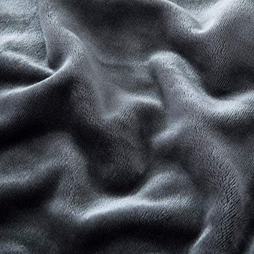 51CW1UCmNEL._AC_.jpg MOONLIGHT20015 Fleece Blanket Twin Size - Super Soft Cool Fuzzy Dark Grey Throw Blanket for Couch and Sofa - Lightweight Luxury 400 GSM Microfiber Fluffy Bed Blankets and Throws, 60 x 80 Inches (Twin)