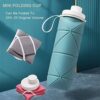 51FDcXWWsTL._AC_.jpg SPECIAL MADE Collapsible Water Bottles Cups Leakproof Valve Reusable BPA Free Silicone Foldable Travel Water Bottle Cup for Gym Camping Hiking Travel Sports Lightweight Durable