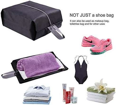 51J81-oK5DL._AC_.jpg YAMIU Travel Shoe Bags Set of 4 Waterproof Nylon with Zipper for Men & Women, Black