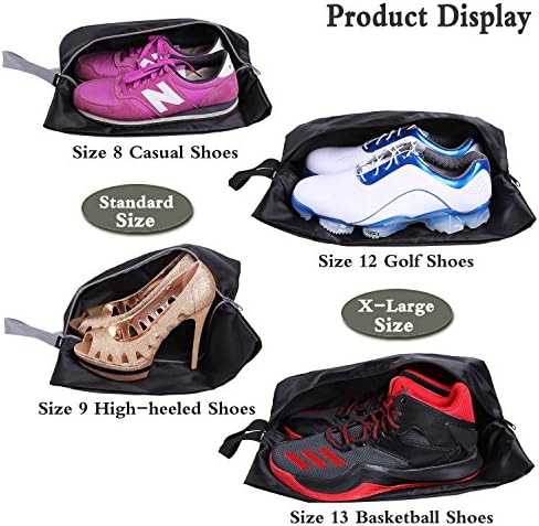 51JGJjZArZL._AC_.jpg YAMIU Travel Shoe Bags Set of 4 Waterproof Nylon with Zipper for Men & Women, Black