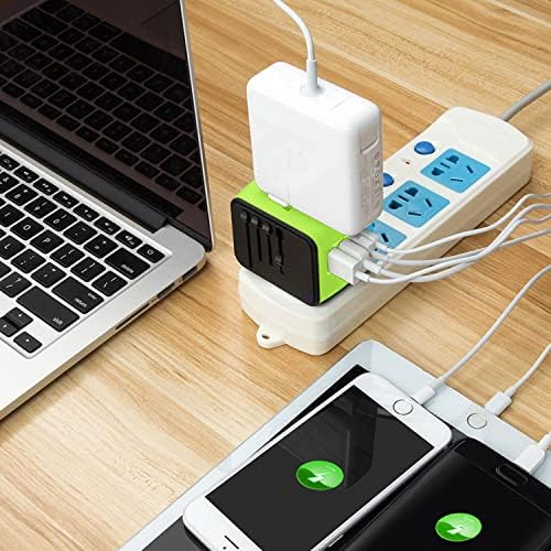 51KKqb7ewTL._AC_.jpg SAUNORCH Universal International Travel Power Adapter W/High Speed 2.4A USB-A, 3.0A Type-C Wall Charger, European Adapter, Worldwide AC Outlet Plugs Adapters for Europe, UK, US, AU, Asia-Green