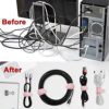 51KjZwL9awL._AC_.jpg Nearockle 16Pcs Silicone Cable Straps Wire Organizer for Earphone, Phone Charger, Mouse, Audio, Computer, Reusable Fastening Cable Ties Cord Organizer in Home, Office, Kitchen, School (Pink)