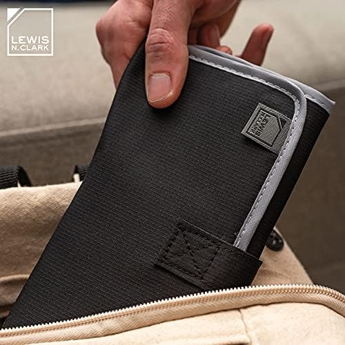 51OYEk9W3dS._AC_.jpg Lewis N. Clark Travel Pill Organizer | For Vitamins, Medication, Prescriptions, Or Medicine Storage | AM/PM Color Coded | 16 Slot Slimline Pouch | Black