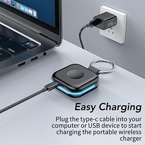 51RdUmnN3KL._AC_.jpg HUOTO Portable Charger for Apple Watch,Wireless Magnetic iWatch Charger 1200mAh Power Bank Travel Keychain Accessories Smart Watch Charger for Apple Watch Series 8/7/6/5/4/3/2/SE/Ultra
