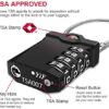 51SPWsahzLL._AC_.jpg ZHEGE Luggage Locks TSA Approved, 4 Dight Combination Lock with Flexible Cable, Open Alert Indicator, White Number for School Gym Locker, Backpacks, Suitcase (Black)