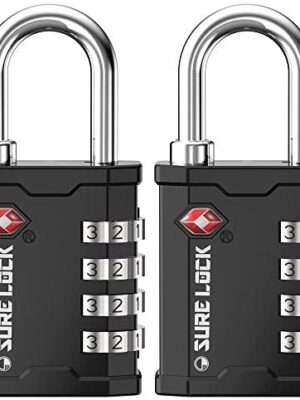 51TjnNuuPXL._AC_.jpg SURE LOCK TSA Accepted Heavy Duty Big Combination Luggage Padlock for Gun Cases, Transporting Equipment Cases in Trade Show, Music and Medical Industries (2, Black)