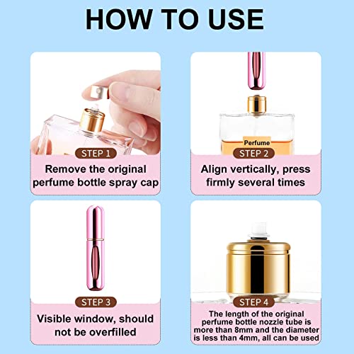 51U4cUBwYIL.jpg Yamadura Portable Mini Refillable Perfume Atomizer Bottle Spray, Scent Pump Case for Travel (5ml, 4 Pack) 4
