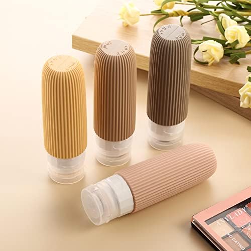 51Vub3Q6R8L._AC_.jpg Mrsdry Travel Bottles for Toiletries, Tsa Approved 3oz Portable Travel Bottles, BPA Free Leak Proof Squeezable Silicone Travel Size Containers, Travel Accessories with Clear Toiletry Bag (4 Pack)