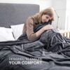 51W0W6J5hSL._AC_.jpg MOONLIGHT20015 Fleece Blanket Twin Size - Super Soft Cool Fuzzy Dark Grey Throw Blanket for Couch and Sofa - Lightweight Luxury 400 GSM Microfiber Fluffy Bed Blankets and Throws, 60 x 80 Inches (Twin)