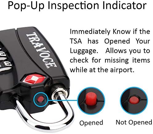 TSA Approved Luggage Locks, Travel Locks Which Also Work Great as Gym Locks, Suitcase, Backpack and more, 1,2,4 & 6 Pack