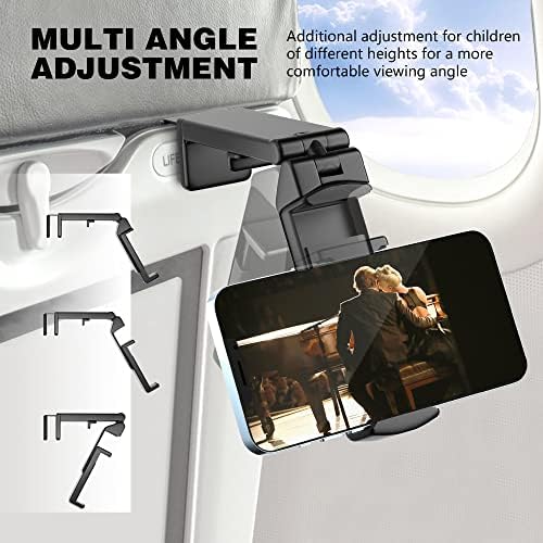 51YXCwQZ6PL._AC_.jpg Universal in Flight Airplane Phone Holder Mount. Handsfree Phone Holder for Desk Tray with Multi-Directional Dual 360 Degree Rotation. Pocket Size Must Have Travel Essential Accessory for Flying