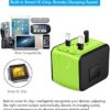 51YpgcMVpHL._AC_.jpg SAUNORCH Universal International Travel Power Adapter W/High Speed 2.4A USB-A, 3.0A Type-C Wall Charger, European Adapter, Worldwide AC Outlet Plugs Adapters for Europe, UK, US, AU, Asia-Green