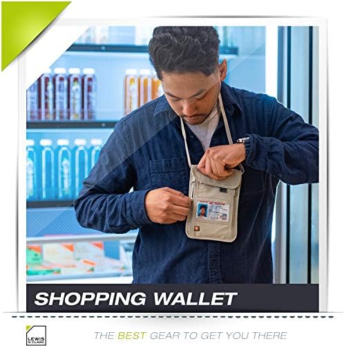 51f47RbZpLL._AC_.jpg Lewis N. Clark RFID Blocking Stash Neck Wallet, Travel Pouch + Passport Holder for Women & Men, Taupe, One Size