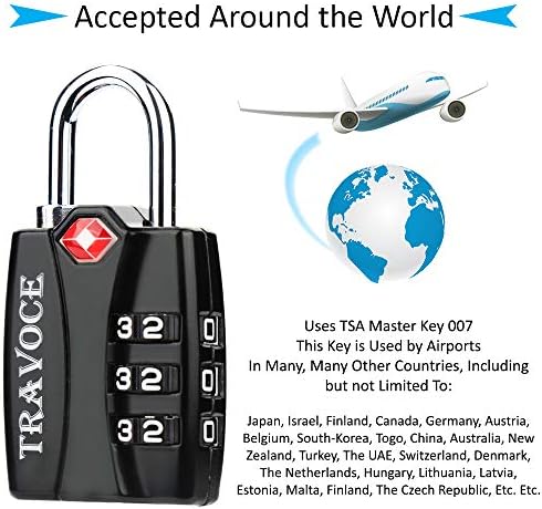 TSA Approved Luggage Locks, Travel Locks Which Also Work Great as Gym Locks, Suitcase, Backpack and more, 1,2,4 & 6 Pack