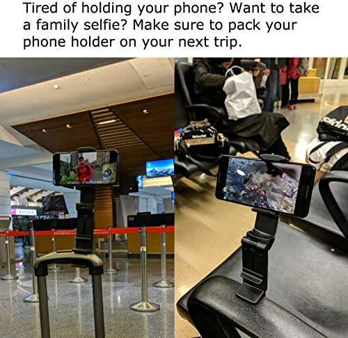 51oPqcvj5mL._AC_.jpg Universal in Flight Airplane Phone Holder Mount. Handsfree Phone Holder for Desk Tray with Multi-Directional Dual 360 Degree Rotation. Pocket Size Must Have Travel Essential Accessory for Flying