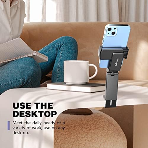 51osfL8342L._AC_.jpg Universal in Flight Airplane Phone Holder Mount. Handsfree Phone Holder for Desk Tray with Multi-Directional Dual 360 Degree Rotation. Pocket Size Must Have Travel Essential Accessory for Flying