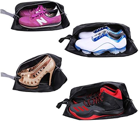 51rs0UKyxFL._AC_.jpg YAMIU Travel Shoe Bags Set of 4 Waterproof Nylon with Zipper for Men & Women, Black