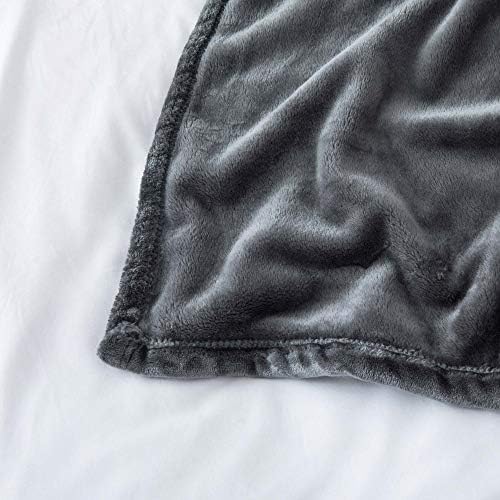 51sIbEQR27L._AC_.jpg MOONLIGHT20015 Fleece Blanket Twin Size - Super Soft Cool Fuzzy Dark Grey Throw Blanket for Couch and Sofa - Lightweight Luxury 400 GSM Microfiber Fluffy Bed Blankets and Throws, 60 x 80 Inches (Twin)