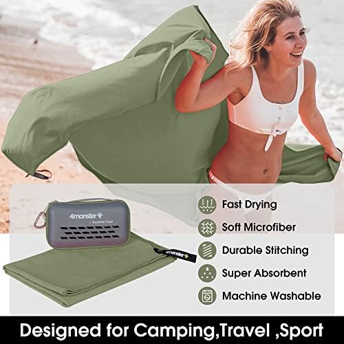 51wNqrcgPL._AC_.jpg 4Monster Camping Towels Super Absorbent, Fast Drying Microfiber Travel Towel, Quick Dry Ultra Soft Compact Gym Towel for Swimming Beach Hiking Yoga Travel Sports Backpack