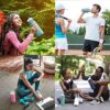 61zrk5VvOkL._AC_.jpg SPECIAL MADE Collapsible Water Bottles Cups Leakproof Valve Reusable BPA Free Silicone Foldable Travel Water Bottle Cup for Gym Camping Hiking Travel Sports Lightweight Durable