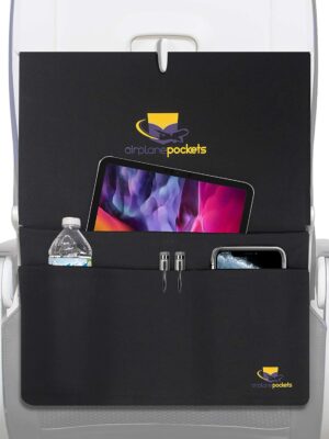 Airplane Pockets Airplane Tray Table Cover | Seat Back Organizer & Storage for Personal Items | Clean, Convenient, Expandable Pockets | Sanitary Travel Essentials for Flying | Media Pouch