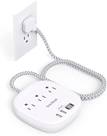 318aKVnZqgL._AC_.jpg Flat Plug Power Strip, 5ft Ultra Flat Extension Cord - 3 Outlets 4 USB Ports (2 USB C) 22.5W/4.5A Desktop Charging Station, Power Strip No Surge Protection for Cruise Ship, Dorm Room Travel Essential