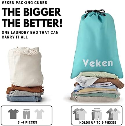 41Zh5Ym8L._AC_.jpg 6 Set Packing Cubes for Suitcases, Travel Organizer Bags for Carry on Luggage, Veken Suitcase Organizer Bags Set for Travel Essentials Travel Accessories in 4 Sizes(Extra Large, Large, Medium, Small)