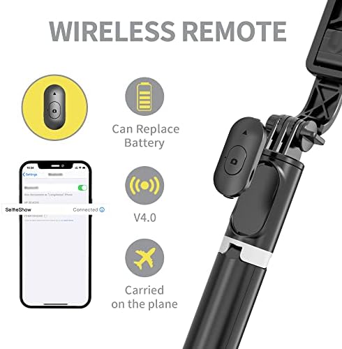 410bvsr-uFL._AC_.jpg Selfie Stick Tripod, All in One Extendable & Portable iPhone Tripod Selfie Stick with Wireless Remote Compatible with iPhone 14 13 12 11 pro Xs Max Xr X 8 7, Galaxy Note10/S20/S10/OnePlus 9/9 PRO etc