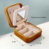 410yeEoStkL._AC_.jpg Benevolence LA Plush Velvet Travel Jewelry Storage Box | Travel Jewelry Case Small Jewelry Box for Women | Jewelry Travel Organizer | Earring Organizer with Mirror - Gold Caramel Velvet