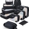412266LWNrL._AC_.jpg ALL INCLUDED 10 Set Durable Packing Cubes for Suitcases,OlarHike Travel Essentials,UPGRADED Anti-Tear Stitching, NEW Improved Luggage Packing Organizers for Travel Accessories(Black)