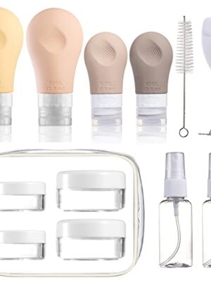 16 Pack Travel Bottles Set for Toiletries, Gemice TSA Approved Travel Size Containers Leak Proof Silicone Squeezable Tubes Travel Accessories 2oz 3oz for Shampoo Conditioner Lotion Body Wash