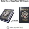 FACATH Passport Holder Cover Case Travel Wallet Case Passport Cards Protector Leather Card Case RFID Blocking Travel Accessories Document Organizer