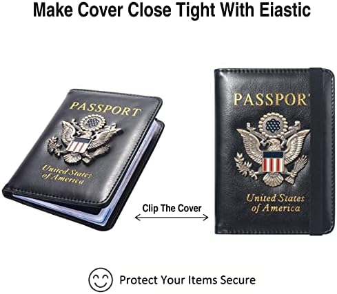 FACATH Passport Holder Cover Case Travel Wallet Case Passport Cards Protector Leather Card Case RFID Blocking Travel Accessories Document Organizer