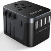 4187ApgzpdL._AC_.jpg Universal Travel Adapter, Redagod International Adaptor 4 USB A 1 USB C Ports, AC Power Plug Adapter All-in-one Travel Charger Outlet Converter for Europe UK AUS Asia Japan Covers 200+Countries