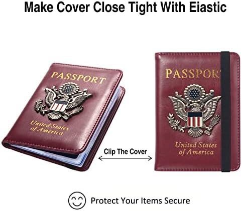 FACATH Passport Holder Cover Case Travel Wallet Case Passport Cards Protector Leather Card Case RFID Blocking Travel Accessories Document Organizer